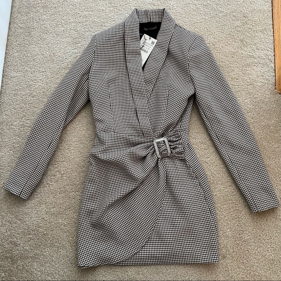 NWT ZARA HOUNDSTOOTH BLAZER DRESS - Picture 8 of 11